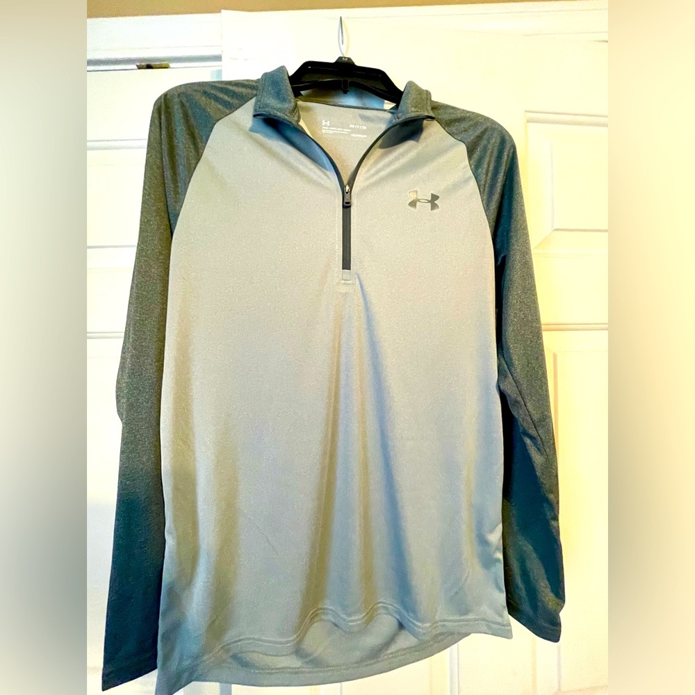 Men’s, UNDER ARMOUR, SMALL Pullover With Quarter Zip, Grey